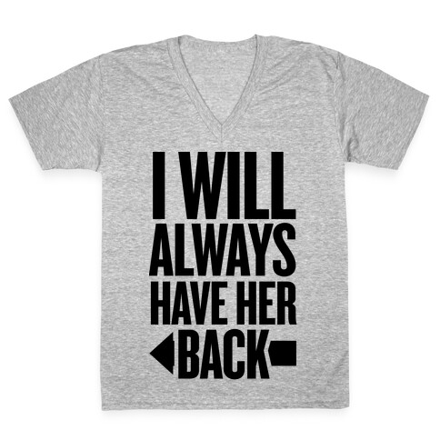 I Will Always Have Her Back (Left) V-Neck Tee Shirt