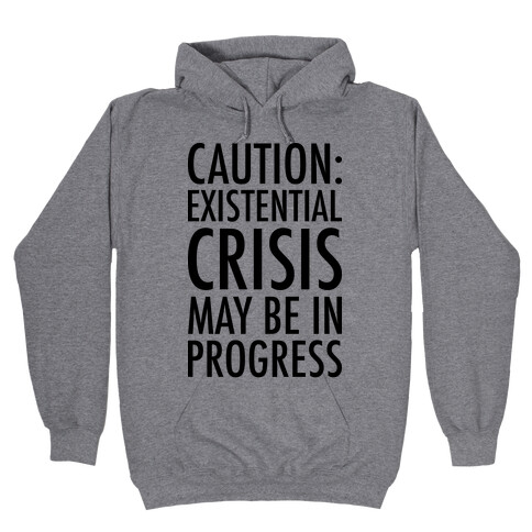 Caution: Existential Crisis May Be In Progress Hooded Sweatshirt