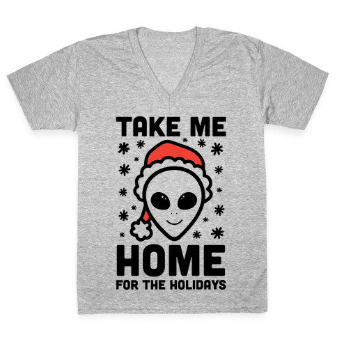 Take Me Home For The Holidays V-Neck Tee Shirt