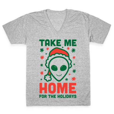 Take Me Home For The Holidays V-Neck Tee Shirt