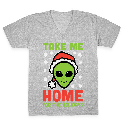 Take Me Home For The Holidays V-Neck Tee Shirt