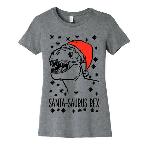 Santa-Saurus Rex Womens T-Shirt