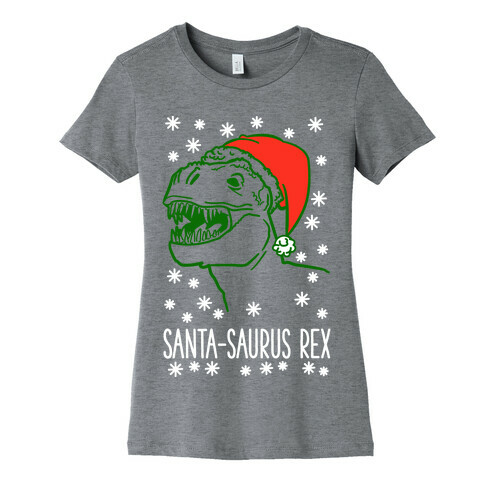 Santa-Saurus Rex Womens T-Shirt