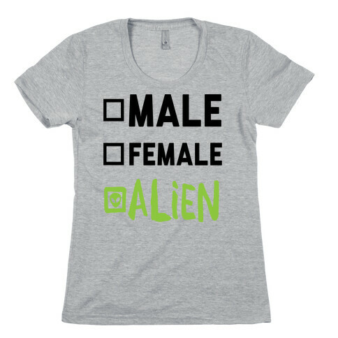 Male Female Alien Womens T-Shirt