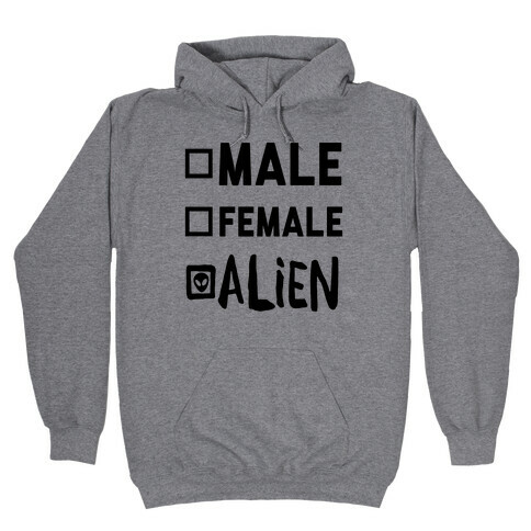 Male Female Alien Hooded Sweatshirt
