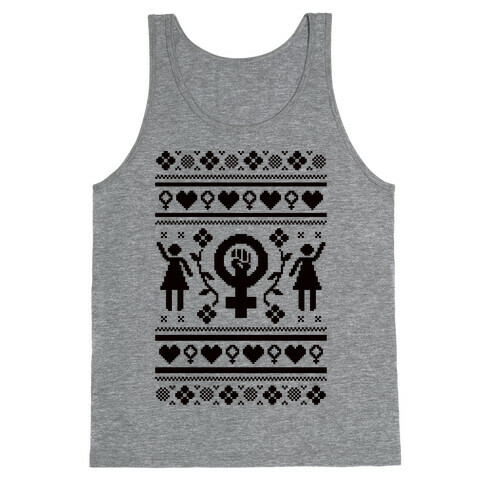 Girl Power Ugly Sweater  Tank Top