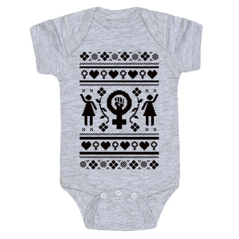 Girl Power Ugly Sweater  Baby One-Piece