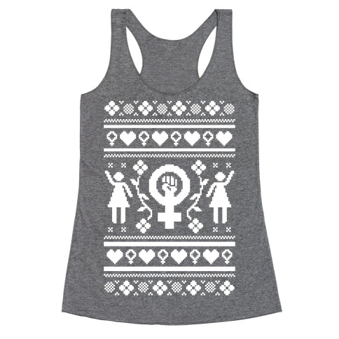 Girl Power Ugly Sweater  Racerback Tank Top