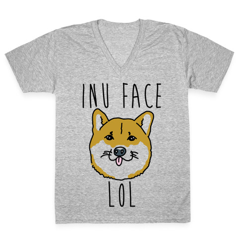 Inu Face Lol V-Neck Tee Shirt