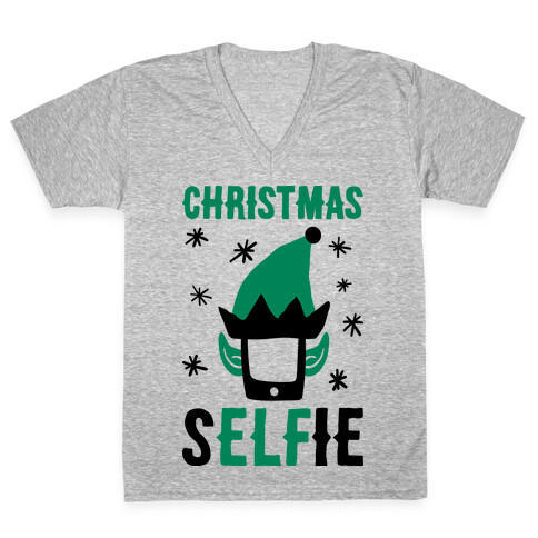 Christmas Selfie V-Neck Tee Shirt