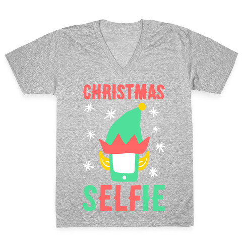 Christmas Selfie V-Neck Tee Shirt