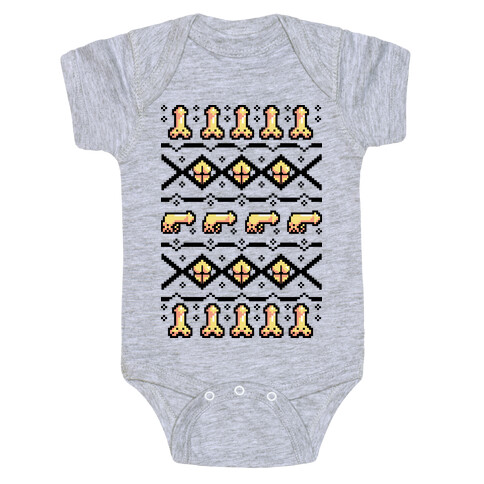 Dicks and Butts Ugly Sweater Pattern Baby One-Piece