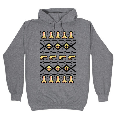 Dicks and Butts Ugly Sweater Pattern Hooded Sweatshirt