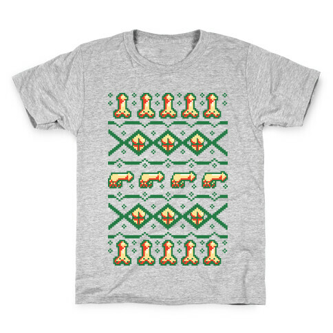 Dicks and Butts Ugly Sweater Pattern Kids T-Shirt