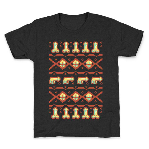 Dicks and Butts Ugly Sweater Pattern Kids T-Shirt