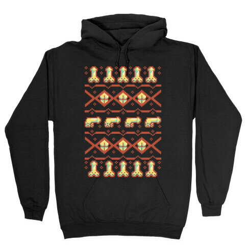 Dicks and Butts Ugly Sweater Pattern Hooded Sweatshirt