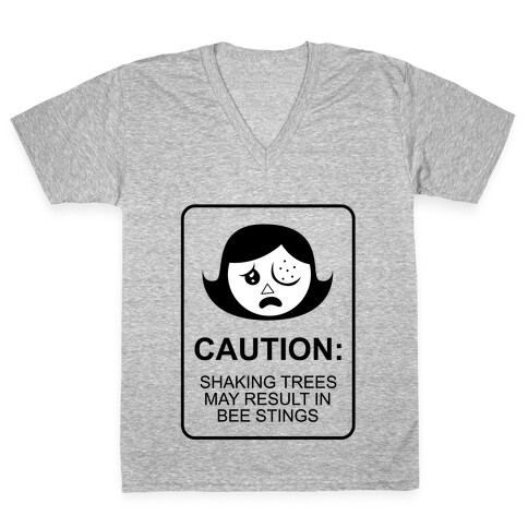 Caution: Bees V-Neck Tee Shirt