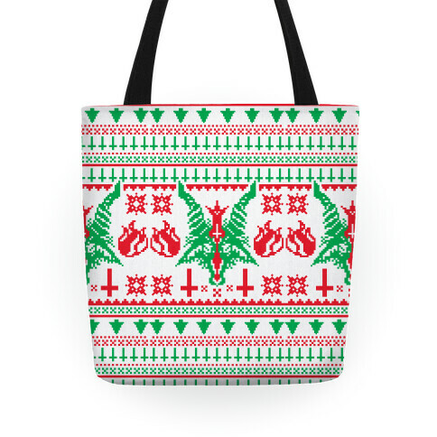 Baphomet Christmas Pattern  Tote