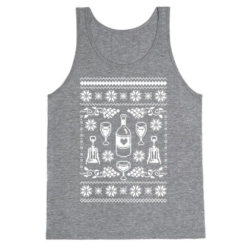 Ugly Wine Christmas Sweater Tank Top