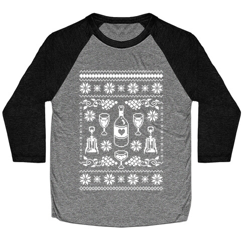 Ugly Wine Christmas Sweater Baseball Tee