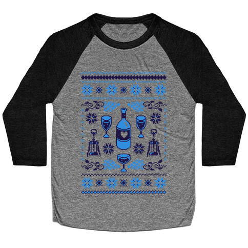 Ugly Wine Christmas Sweater Baseball Tee