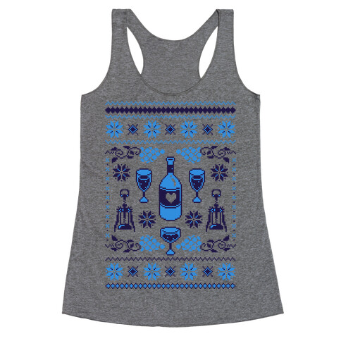 Ugly Wine Christmas Sweater Racerback Tank Top