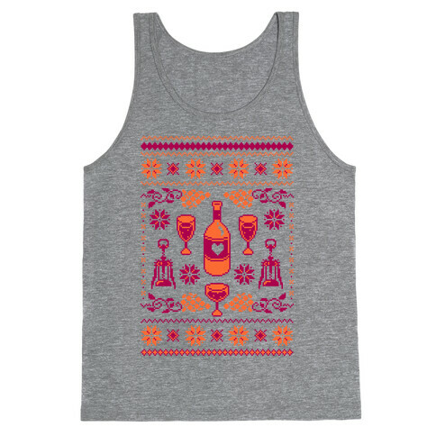 Ugly Wine Christmas Sweater Tank Top