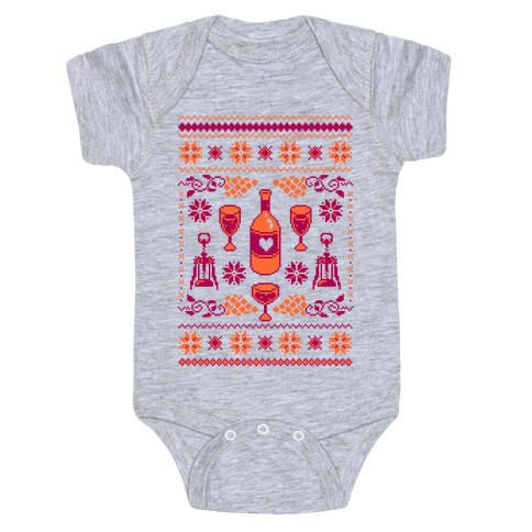 Ugly Wine Christmas Sweater Baby One-Piece