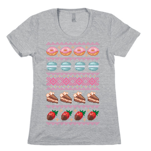 Ugly Dessert Sweater Pattern Womens T-Shirt
