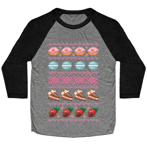 Ugly Dessert Sweater Pattern Baseball Tee