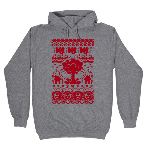 Nuclear Christmas Sweater Pattern Hooded Sweatshirt