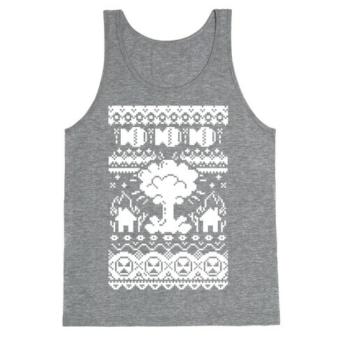 Nuclear Christmas Sweater Pattern Tank Top