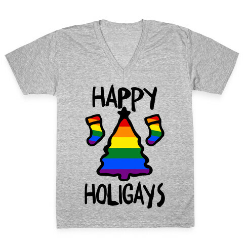 Happy Holigays V-Neck Tee Shirt
