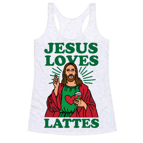 Jesus Loves Lattes Racerback Tank Top