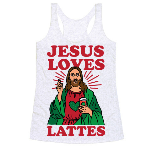 Jesus Loves Lattes Racerback Tank Top