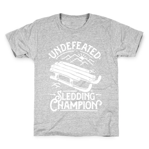 Undefeated Sledding Champion  Kids T-Shirt