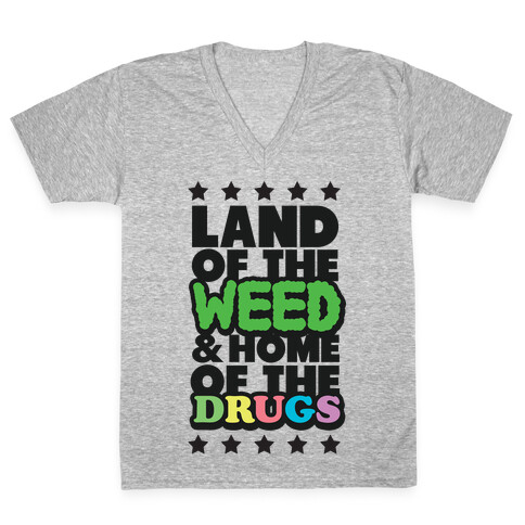 Land of the Weed V-Neck Tee Shirt
