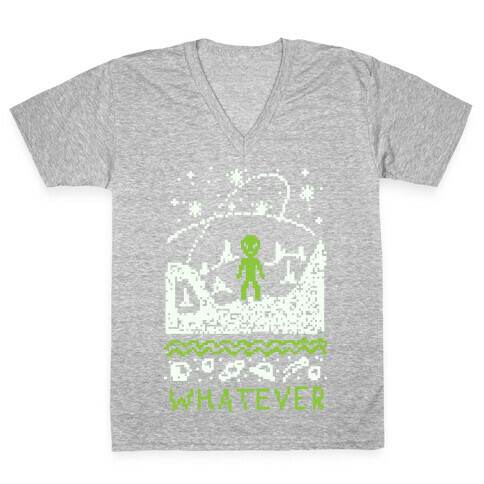 Whatever Alien Ugly Christmas Sweater V-Neck Tee Shirt