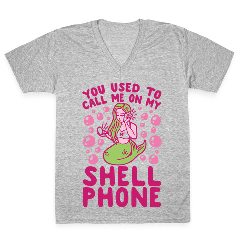 Call Me On My Shell Phone V-Neck Tee Shirt