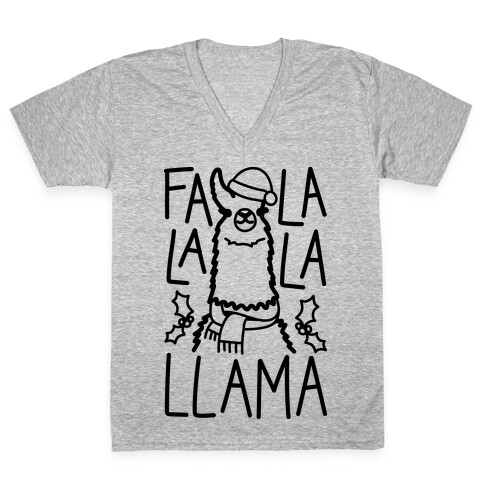 Falalala Llama V-Neck Tee Shirt