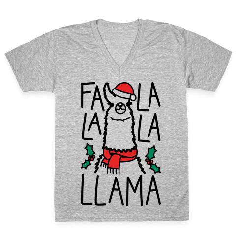 Falalala Llama V-Neck Tee Shirt