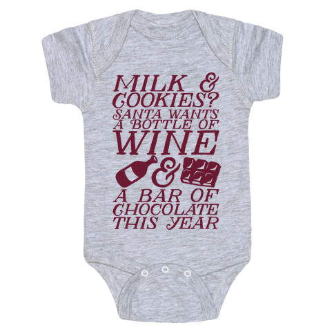 Santa Wants Wine & a Bar of Chocolate This Year  Baby One-Piece