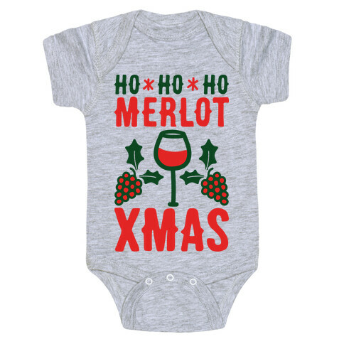 Ho Ho Ho Merlot Christmas Baby One-Piece