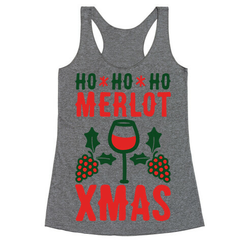 Ho Ho Ho Merlot Christmas Racerback Tank Top