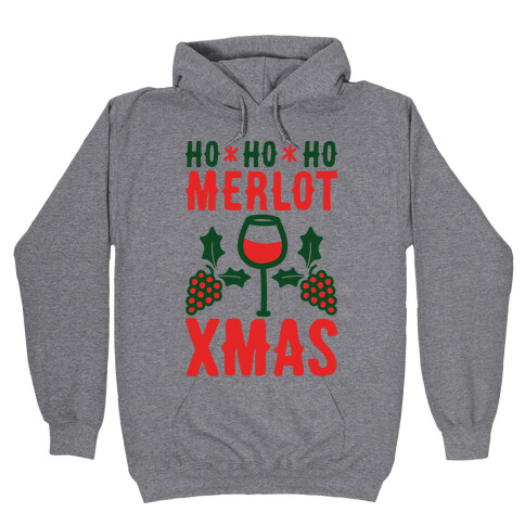 Ho Ho Ho Merlot Christmas Hooded Sweatshirt