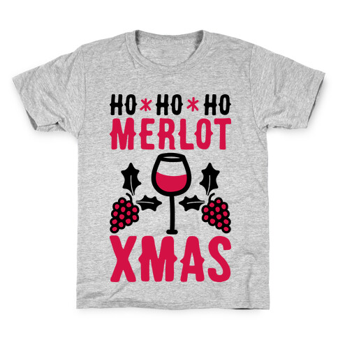Ho Ho Ho Merlot Christmas Kids T-Shirt