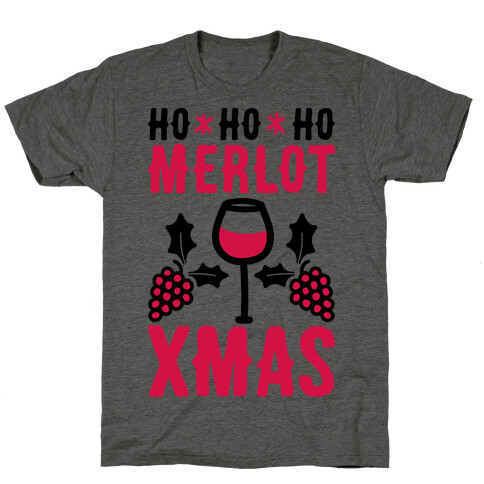 Ho Ho Ho Merlot Christmas T-Shirt