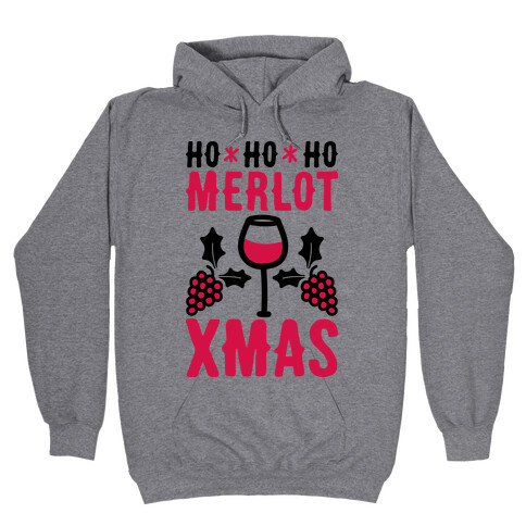 Ho Ho Ho Merlot Christmas Hooded Sweatshirt