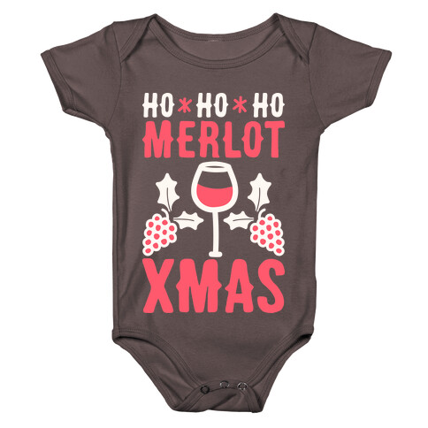 Ho Ho Ho Merlot Christmas Baby One-Piece