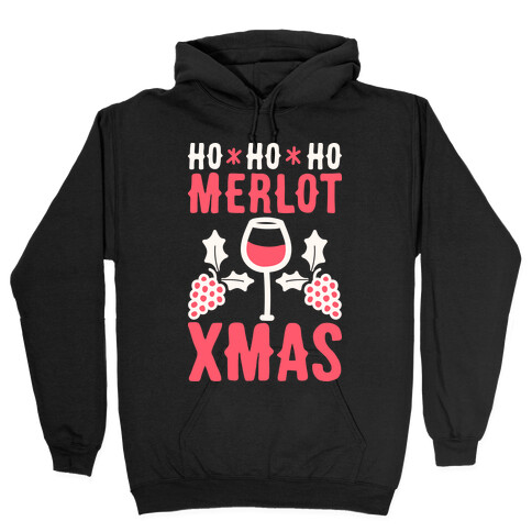 Ho Ho Ho Merlot Christmas Hooded Sweatshirt